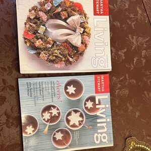 Martha Stewart Living Magazines with Festive Red and White Covers